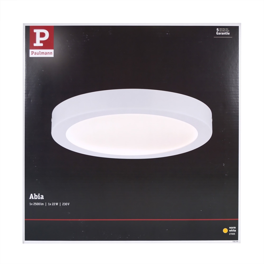 Paulmann 70899 - LED/22W Plafonieră ABIA 230V