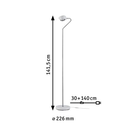 Paulmann 70920 - LED/7,5W Lampadar reglabil RAMOS 230V alb/crom lucios