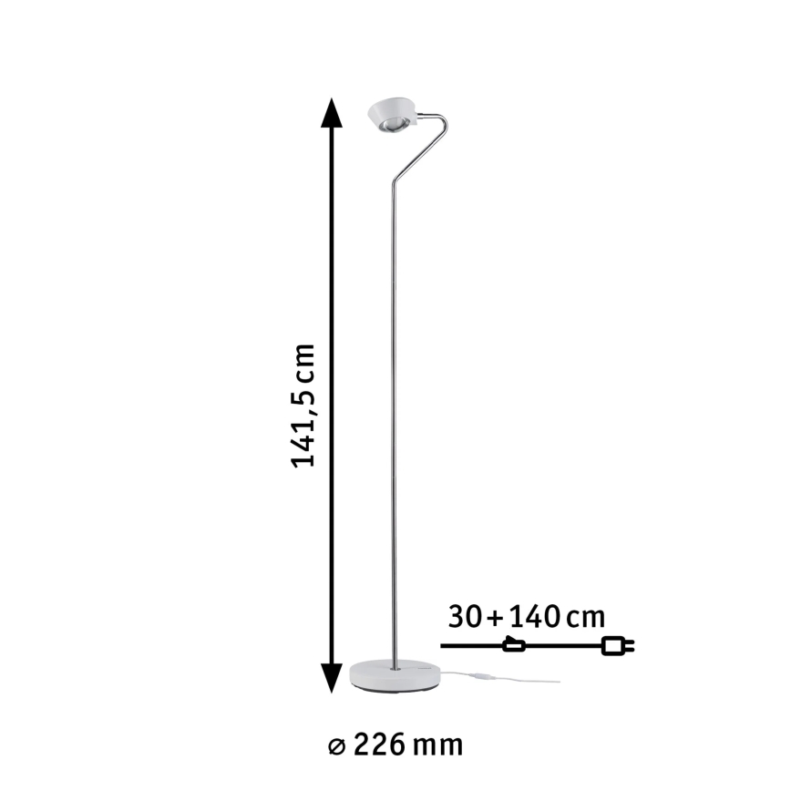 Paulmann 70920 - LED/7,5W Lampadar reglabil RAMOS 230V alb/crom lucios
