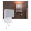 Paulmann 78913 - Aplica de perete MERANI, LED 2,5 W + 1x E27/40 W, poliță și port USB, 230 V, albă