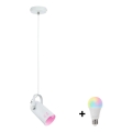 Paulmann 79767 - Lustră LAVEA LED RGBW 1xE27/9W, 230V, pe cablu, albă