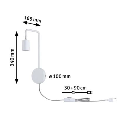 Paulmann 79811 - Aplică de perete CALVANI, 1xE27/40W, 230V, albă