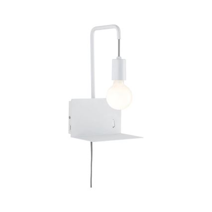 Paulmann 79812 - Lampă de perete CALVANI cu poliță și port USB, 1xE27/40W, 230V, albă