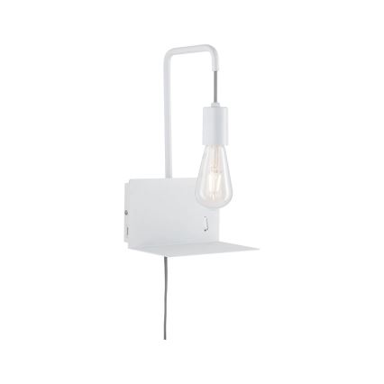 Paulmann 79812 - Lampă de perete CALVANI cu poliță și port USB, 1xE27/40W, 230V, albă