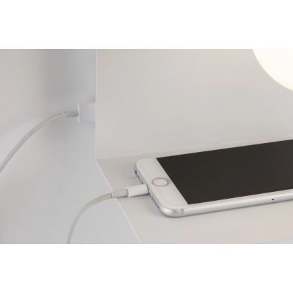 Paulmann 79812 - Lampă de perete CALVANI cu poliță și port USB, 1xE27/40W, 230V, albă