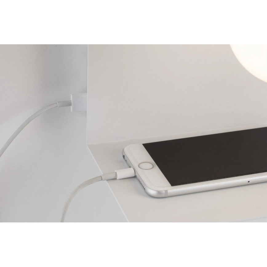 Paulmann 79812 - Lampă de perete CALVANI cu poliță și port USB, 1xE27/40W, 230V, albă