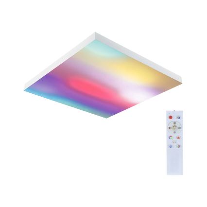 Plafonieră LED dimabilă Paulmann LORIA 79910, 31W RGBW, 230V, 3000–6500K, 59,5 x 59,5 cm, albă + telecomandă