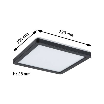 Paulmann 79920 - Panou LED dimabil ATRIA 11,2 W, 230 V, 3000 K, 19 x 19 cm, negru