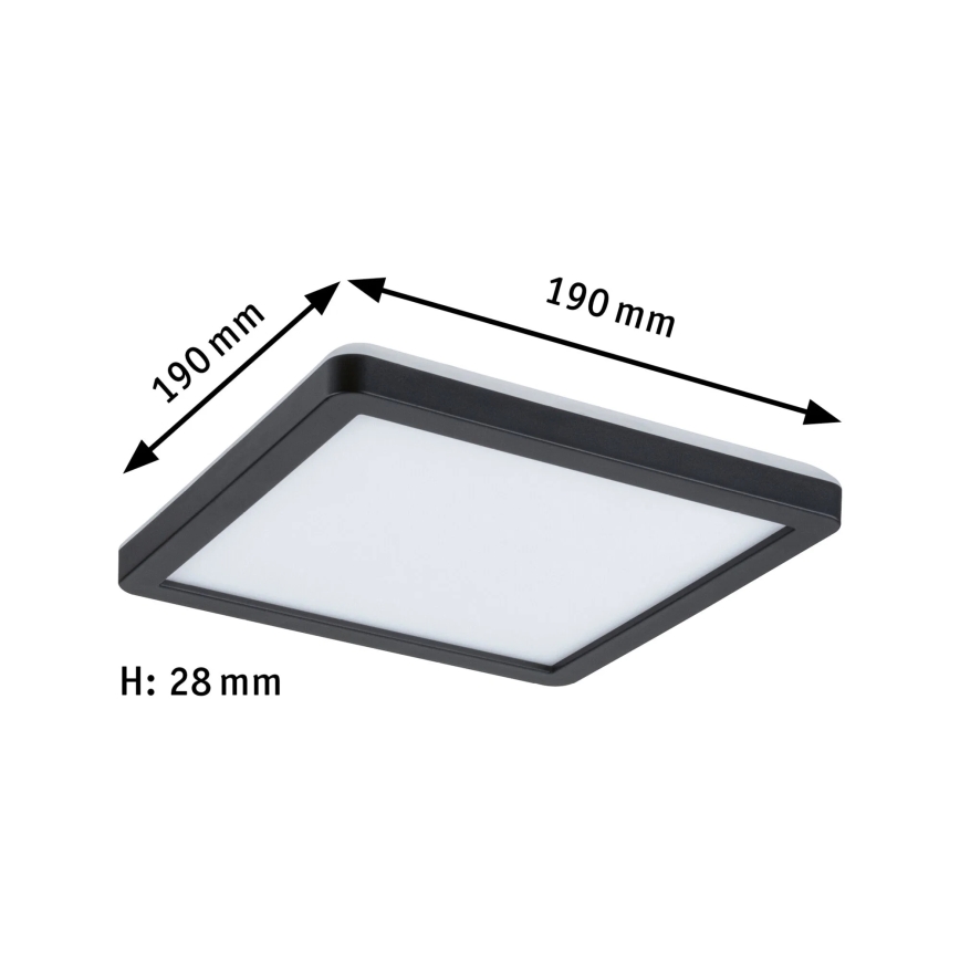 Paulmann 79920 - Panou LED dimabil ATRIA 11,2 W, 230 V, 3000 K, 19 x 19 cm, negru