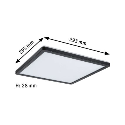 Paulmann 79921 - Panou LED dimabil 16W ATRIA 230V 3000K 29,3x29,3 cm negru