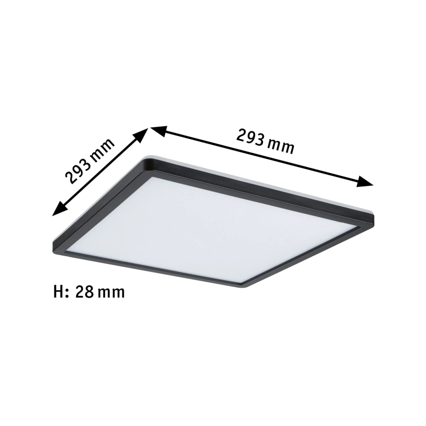 Paulmann 79921 - Panou LED dimabil 16W ATRIA 230V 3000K 29,3x29,3 cm negru
