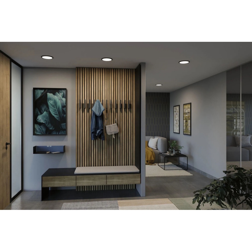 Paulmann 79965 - Lampă LED încastrată pentru baie AREO, 13W, IP44, reglabilă, 230V, Ø 17,5 cm, negru