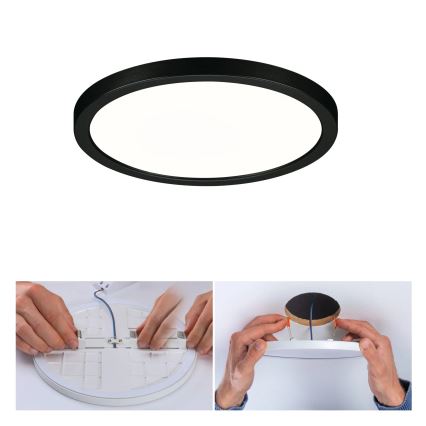 Paulmann 79965 - Lampă LED încastrată pentru baie AREO, 13W, IP44, reglabilă, 230V, Ø 17,5 cm, negru