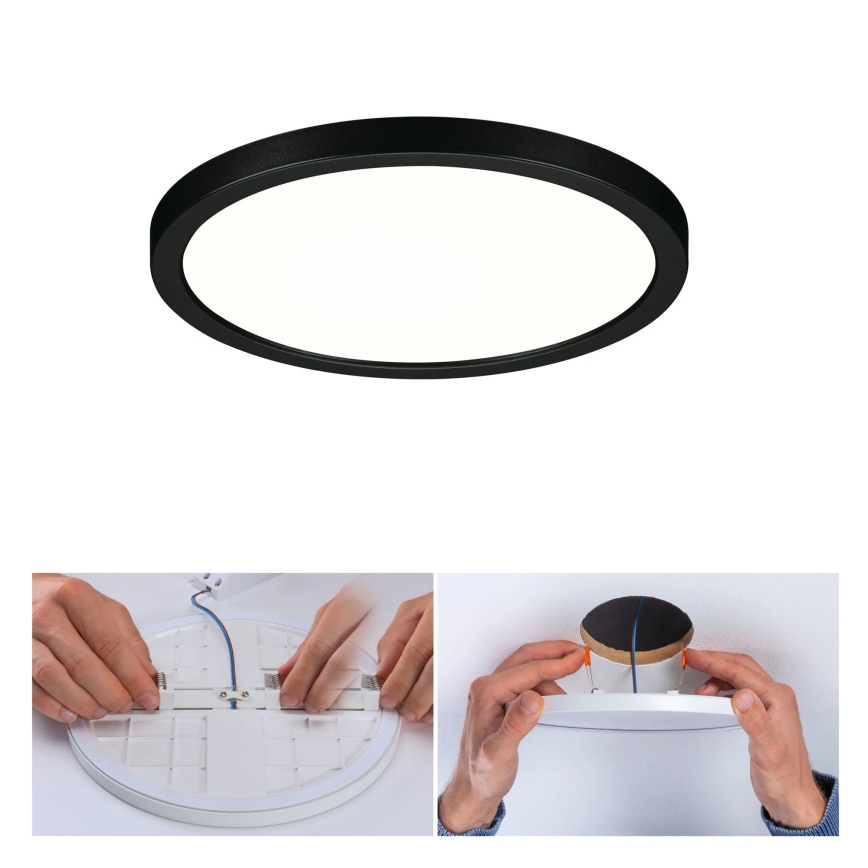 Paulmann 79965 - Lampă LED încastrată pentru baie AREO, 13W, IP44, reglabilă, 230V, Ø 17,5 cm, negru