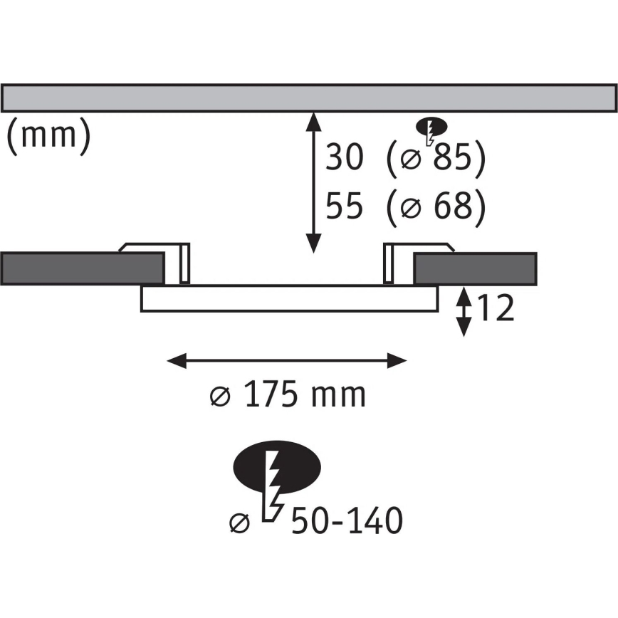 Paulmann 79965 - Lampă LED încastrată pentru baie AREO, 13W, IP44, reglabilă, 230V, Ø 17,5 cm, negru