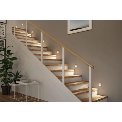 Paulmann 79999 - LED/1W Lumină pentru scări TSARO 230V Follow/ albă