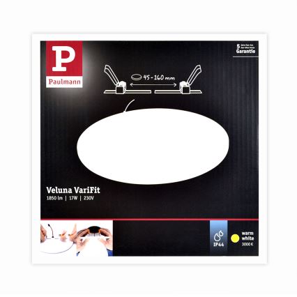 Paulmann 92389 - LED/17W IP44 Lampă încastrată baie VARIFIT 230V