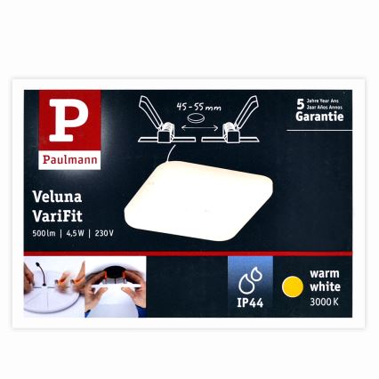 Paulmann 92393 - LED/4,5W IP44 Lampă încastată baie VARIFIT 230V