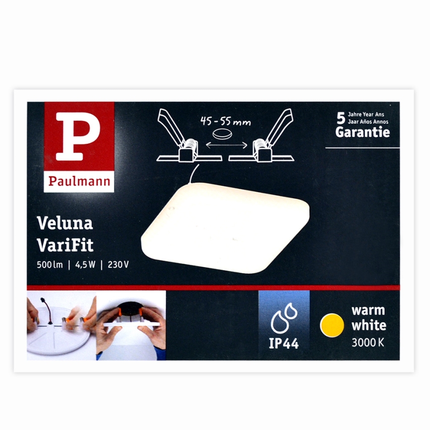 Paulmann 92393 - LED/4,5W IP44 Lampă încastată baie VARIFIT 230V
