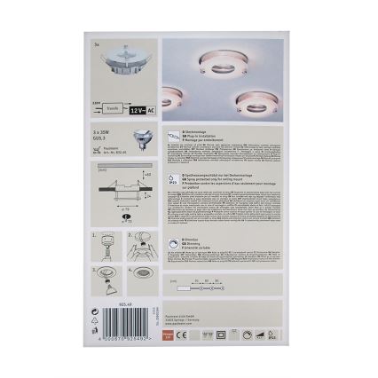 Paulmann 92549 - SET 3x Corp de iluminat baie PREMIUM LINE 3xGU5,3/35W/230V/12V