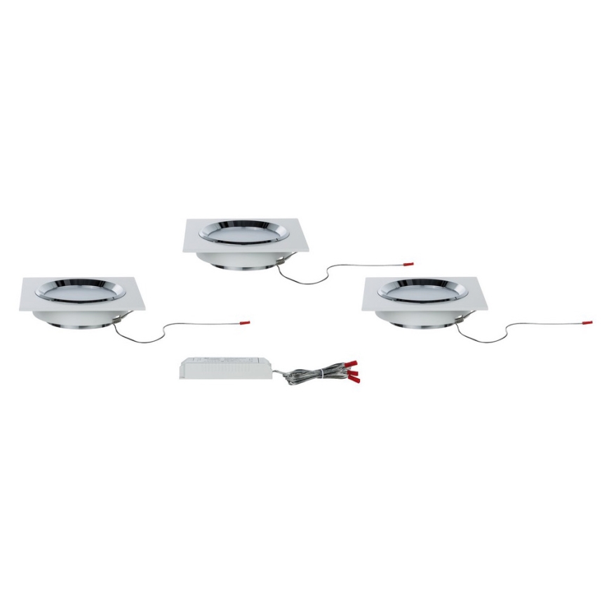 Paulmann 92695 - SET 3x Lampă încastrată dimmabilă LED DICE 3xLED/8W/230V
