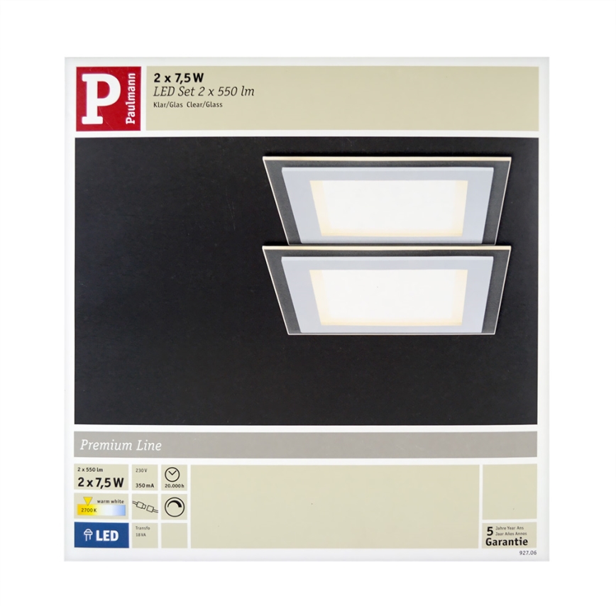 Paulmann 92706 - SET 2x Lampă încastrată LED DECODICE 2xLED/7,5W/230V