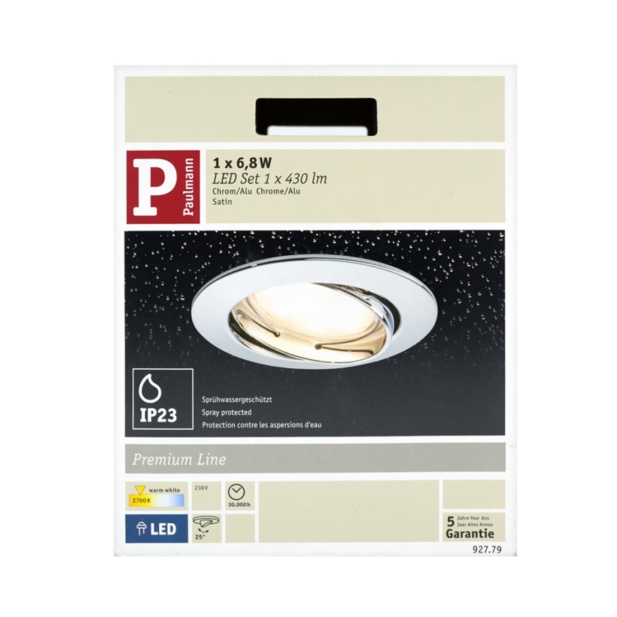 Paulmann 92779 - LED/6,8W Lampă încastrată baie COIN 230V