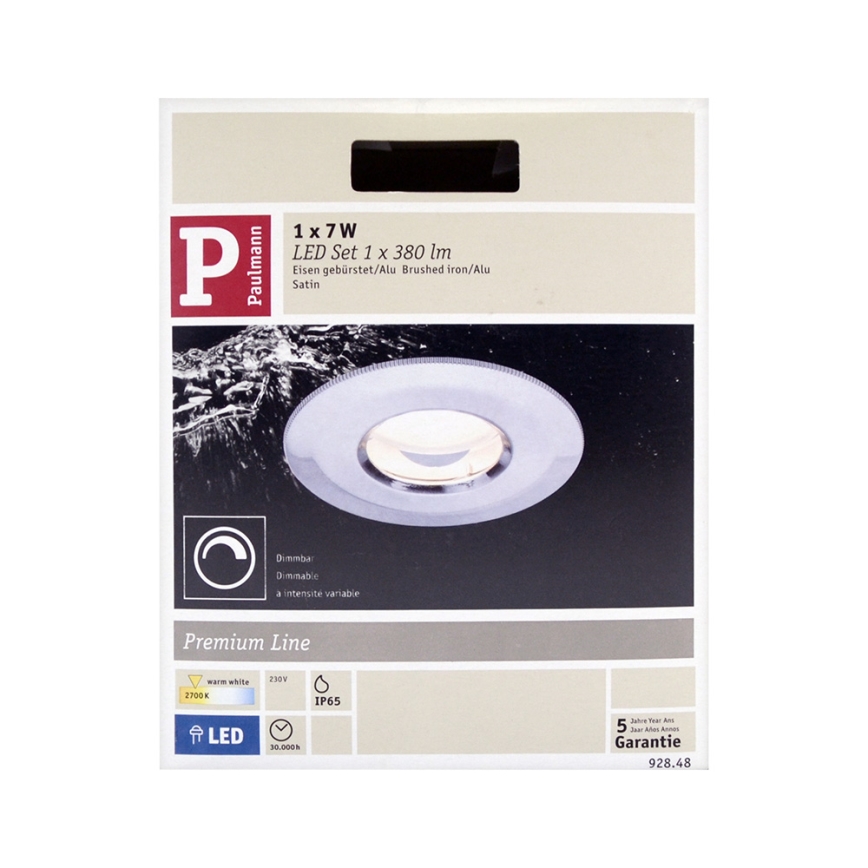 Paulmann 92848 - 1xLED/7W IP65 Lampă încastrată baie COIN 230V