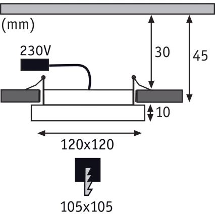 Paulmann 92950 - Lampă LED încastrată AREO pentru baie, 7,5 W, IP23, 230 V, 12 x 12 cm, alb
