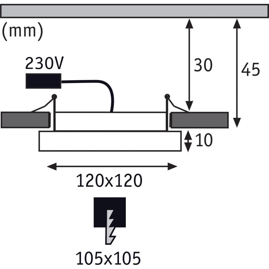 Paulmann 92950 - Lampă LED încastrată AREO pentru baie, 7,5 W, IP23, 230 V, 12 x 12 cm, alb