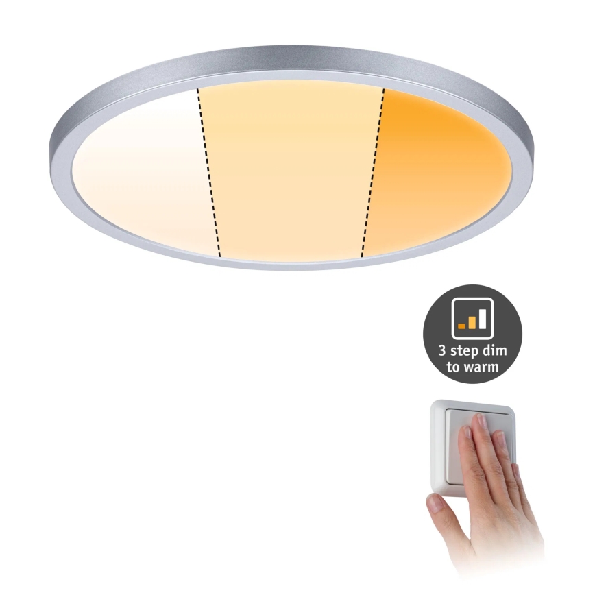 Paulmann 92992 - Plafonieră încastrată pentru baie AREO, LED 16W IP44, 230V, 2000/3000/4000K, Ø 23 cm, crom mat
