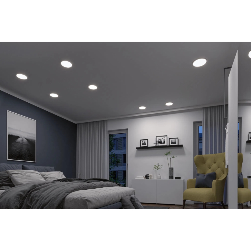 Paulmann 93046 - Spot LED încastrat AREO pentru baie, dimmabil, 16W, IP44, 230V, 3000-6500K, Ø 23 cm, crom mat