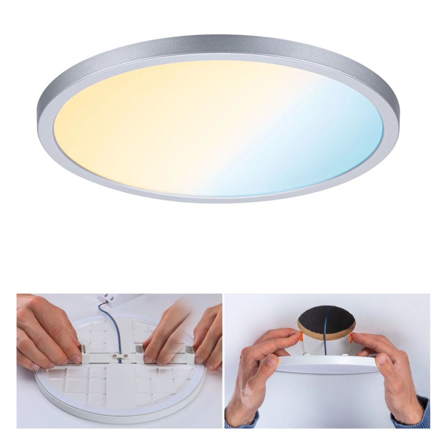 Paulmann 93046 - Spot LED încastrat AREO pentru baie, dimmabil, 16W, IP44, 230V, 3000-6500K, Ø 23 cm, crom mat