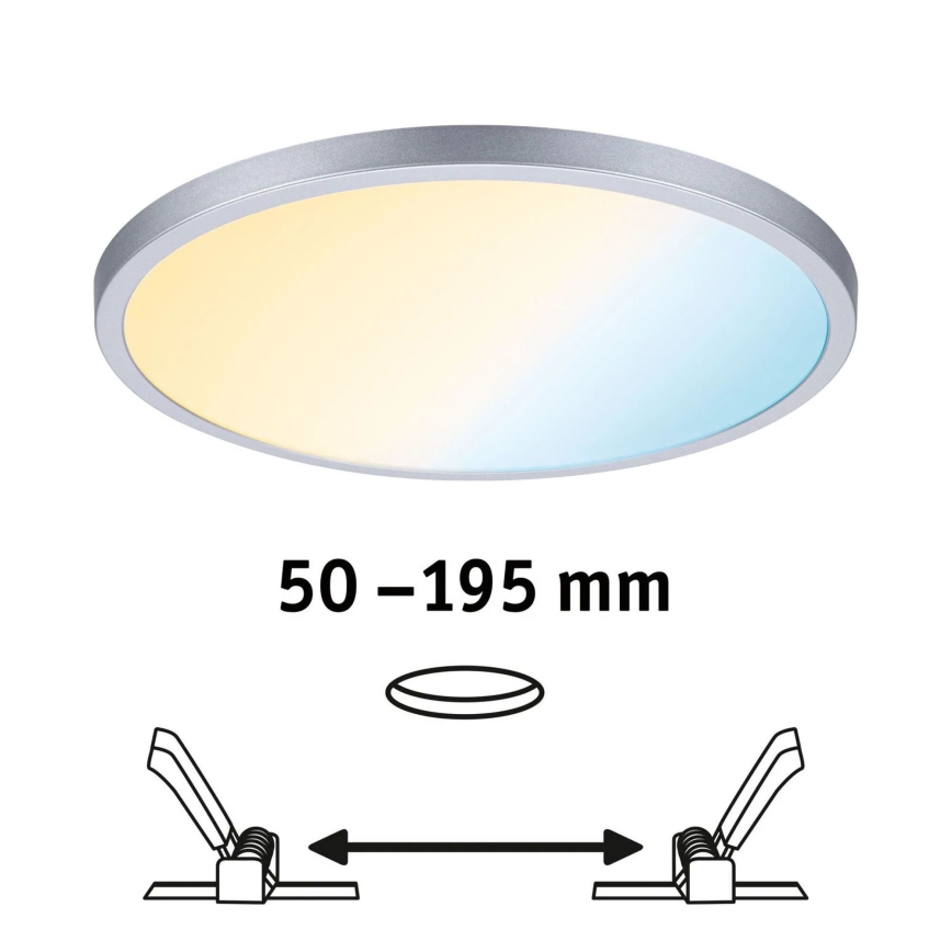 Paulmann 93046 - Spot LED încastrat AREO pentru baie, dimmabil, 16W, IP44, 230V, 3000-6500K, Ø 23 cm, crom mat