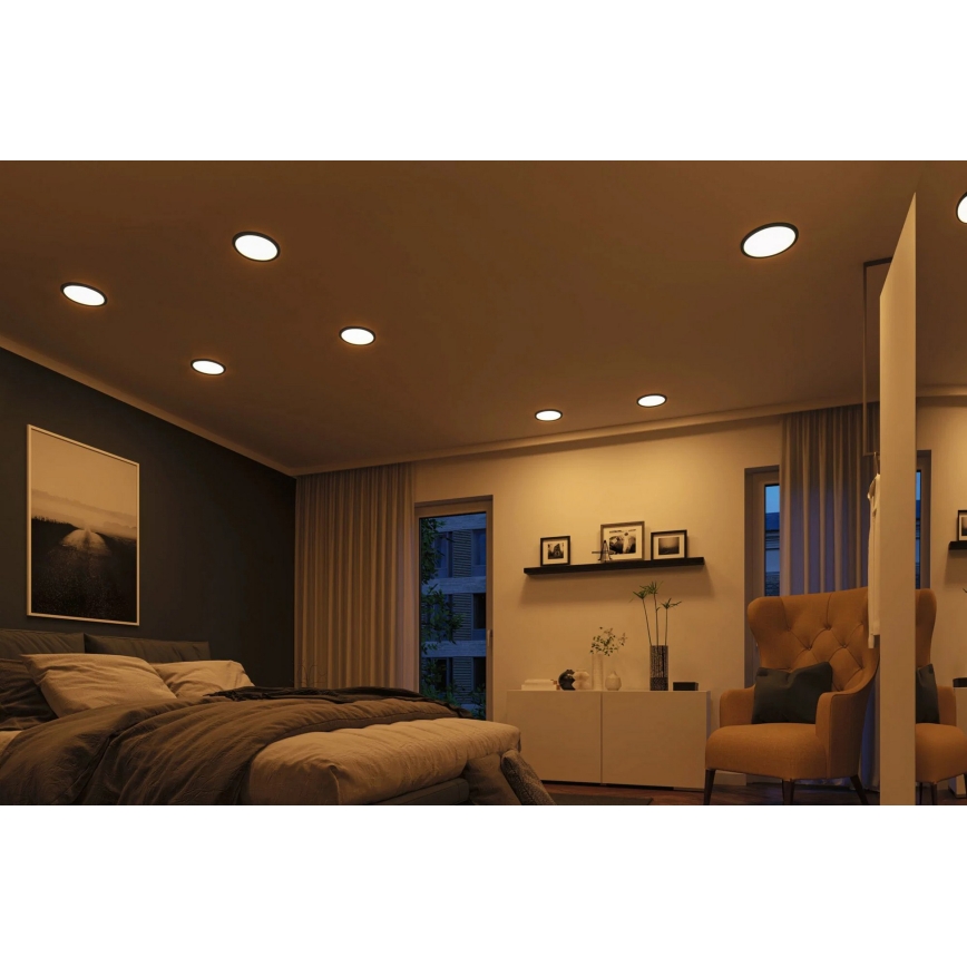 Paulmann 93102 - LED/16W IP44 Corp de iluminat încastrat pentru baie AREO 230V 2000/3000/4000K Ø 23 cm negru