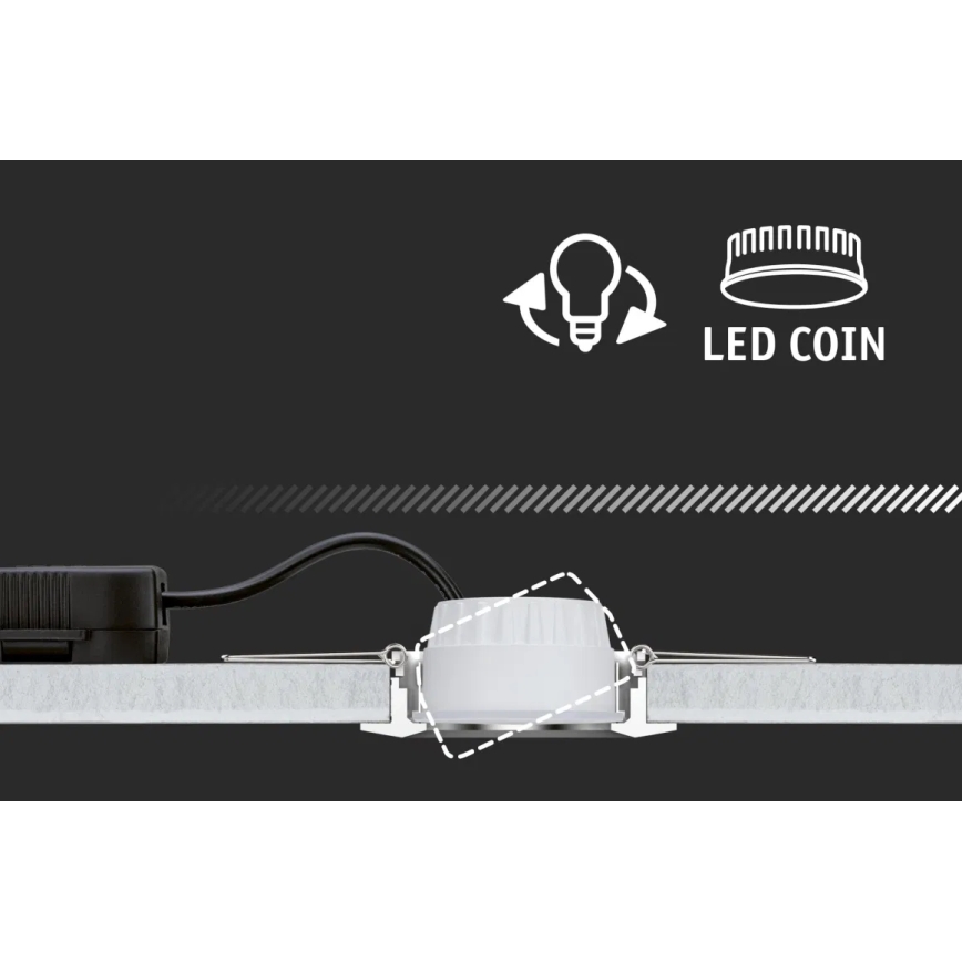 Paulmann 93402 - SET 3xLED/6W IP44 Lămpi încastrate pentru baie COLE, cu funcție de reglare a intensității, 230V