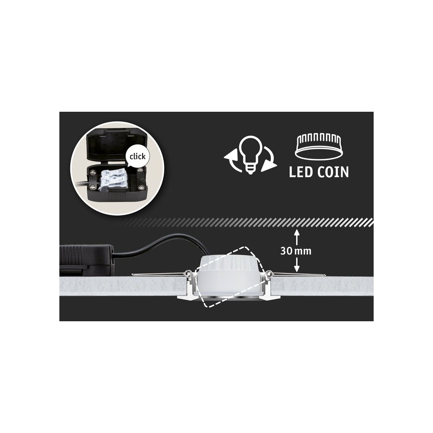 Paulmann 93483 - SET 3xLED/6,5W IP23 Lumină încastrabilă reglabilă pentru baie NOVA 230V