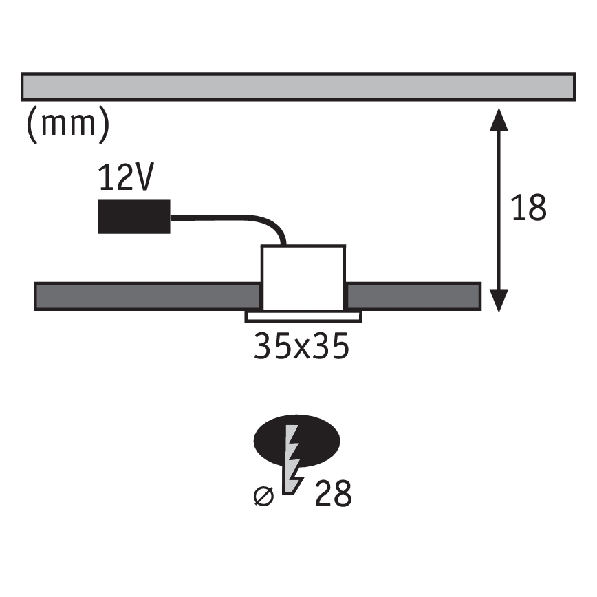 Paulmann 93587 - SET 5x Lampă încastrată LED 5xLED/0,4W/12V/230V 2700K