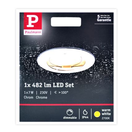 Paulmann 93959 - Lampă LED de baie dimabilă COIN 7W IP44 230V
