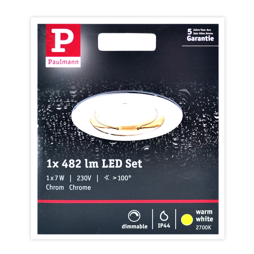 Paulmann 93959 - Lampă LED de baie dimabilă COIN 7W IP44 230V