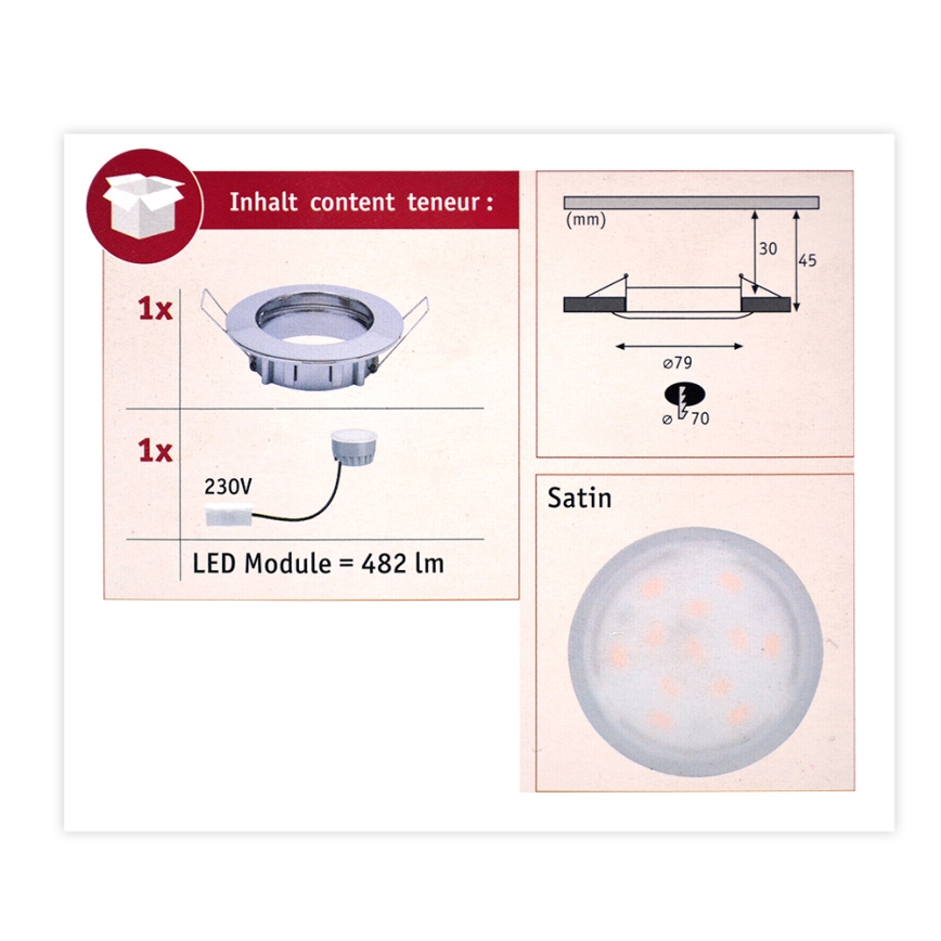 Paulmann 93959 - Lampă LED de baie dimabilă COIN 7W IP44 230V
