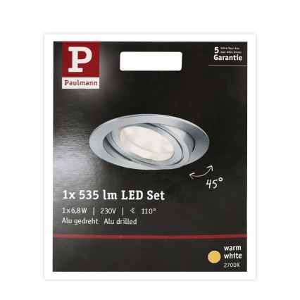 Paulmann 93983 - LED/6,8W IP23 Plafonieră încastrată pentru baie COIN 230V