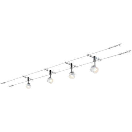 Paulmann 94080 - Set 4xLED/4,8W Sistem complet cu cablu STAGE 230V crom lucios
