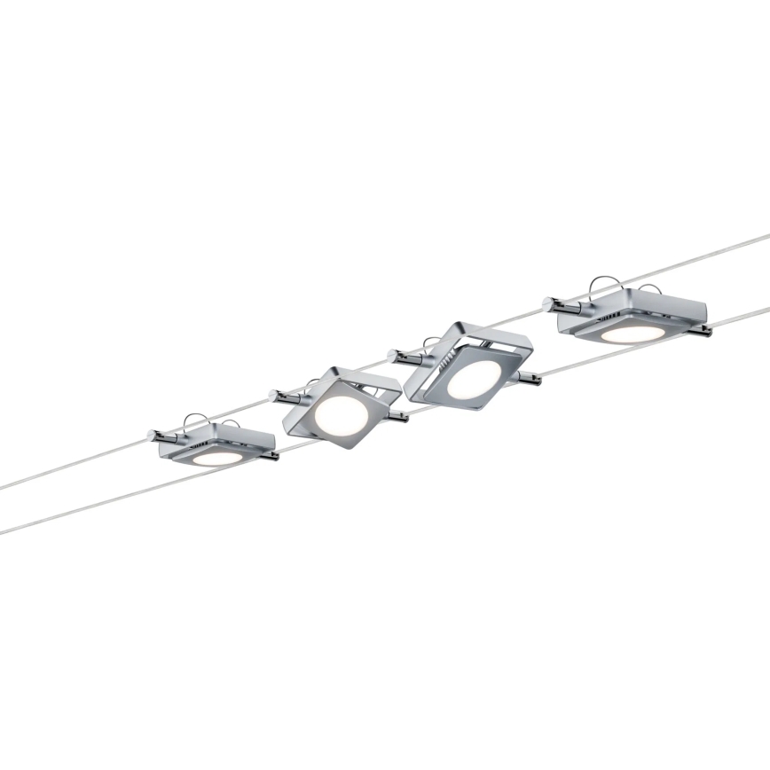 Paulmann 94107 - Set 4xLED/4,3W, sistem complet cu cablu MAC 230V, crom mat