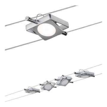 Paulmann 94107 - Set 4xLED/4,3W, sistem complet cu cablu MAC 230V, crom mat
