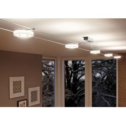 Paulmann 94109 - Set complet sistem pe cablu MAC, 5x LED/4,3W, 230V, alb