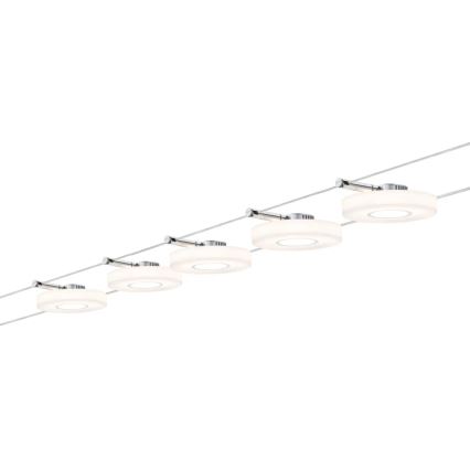 Paulmann 94109 - Set complet sistem pe cablu MAC, 5x LED/4,3W, 230V, alb