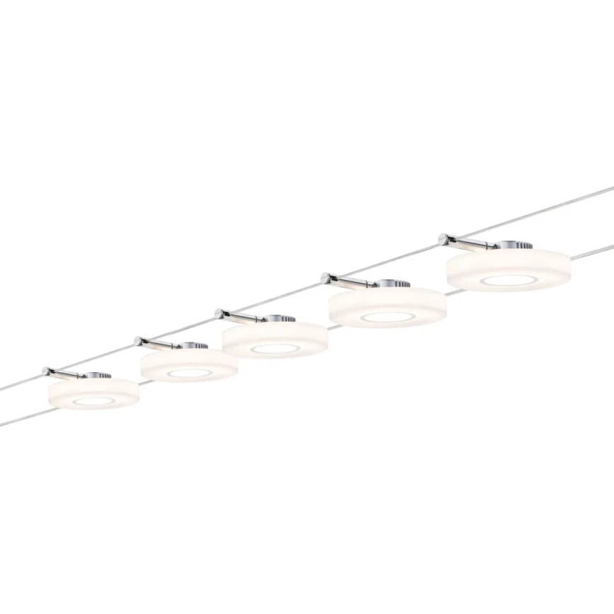 Paulmann 94109 - Set complet sistem pe cablu MAC, 5x LED/4,3W, 230V, alb
