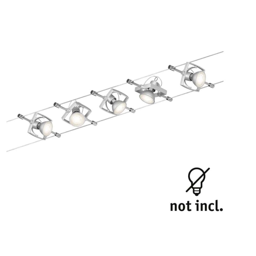 Paulmann 94133 - Set 5xGU5,3/10W, sistem complet pe cablu MAC 230V, crom mat