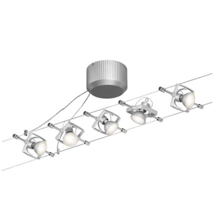 Paulmann 94133 - Set 5xGU5,3/10W, sistem complet pe cablu MAC 230V, crom mat
